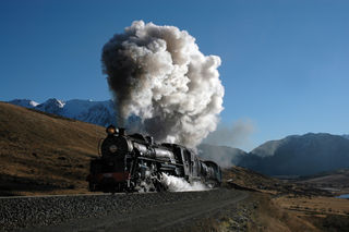 KA 1236 in full steam, Cass Bank, Southern Alps